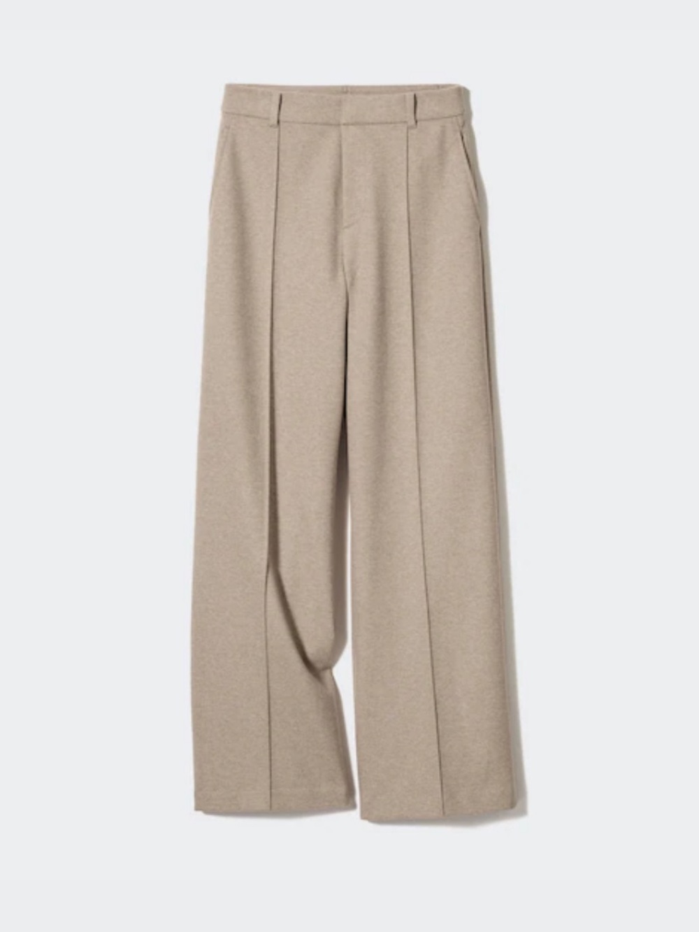 Uniqlo Brushed Jersey Wide-Leg Trousers -  Beige